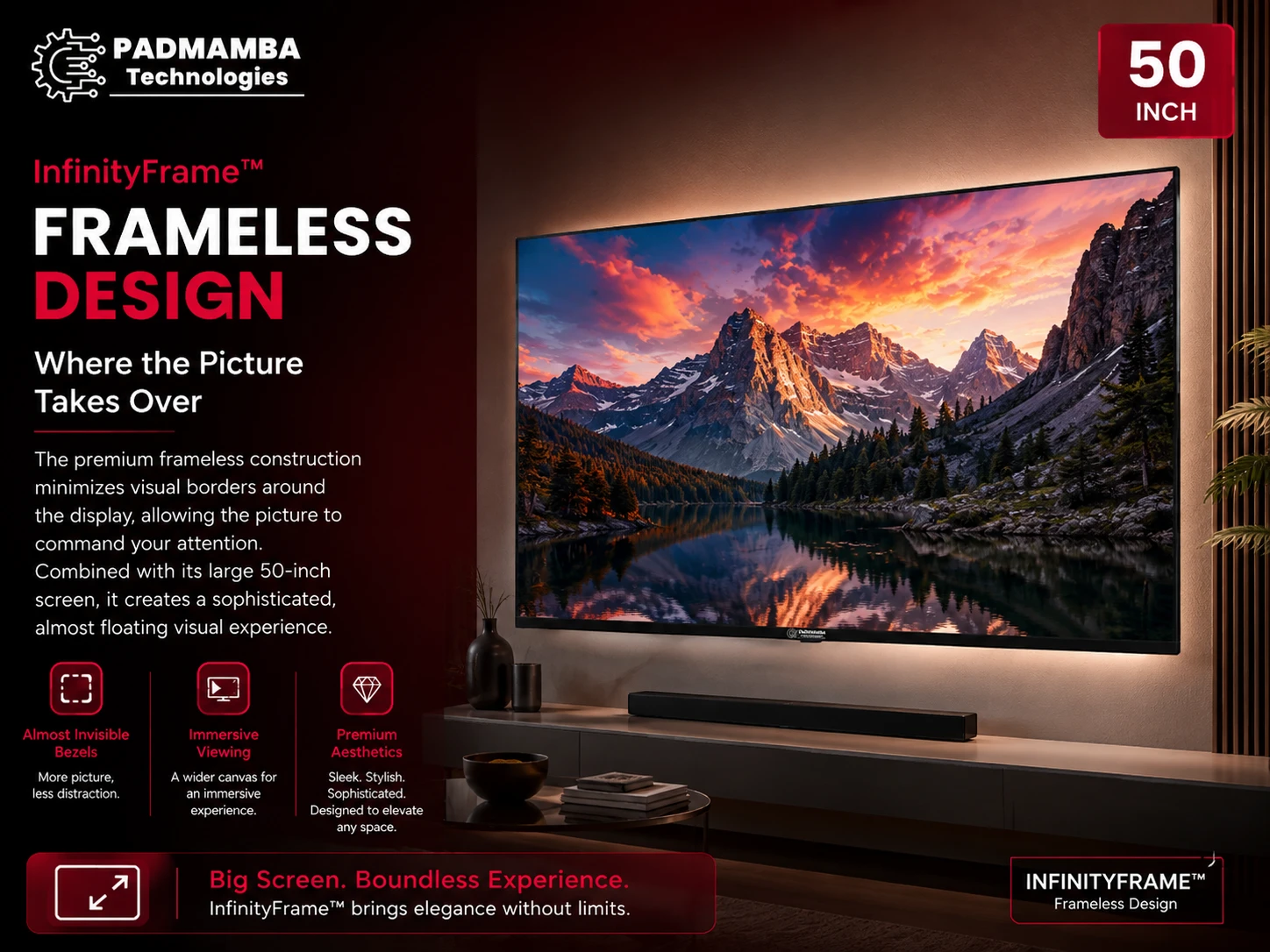 InfinityFrame™ Frameless Design