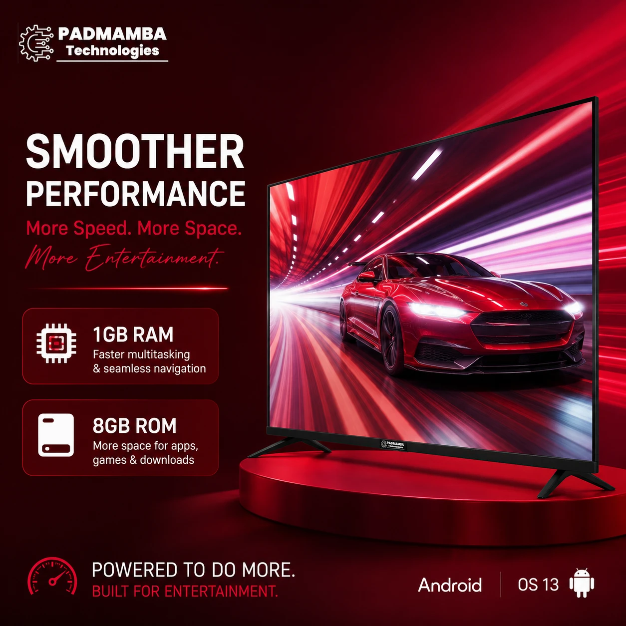 Padmamba Technologies LE65PTS8FLU 65" 4K Android Smart LED TV 4